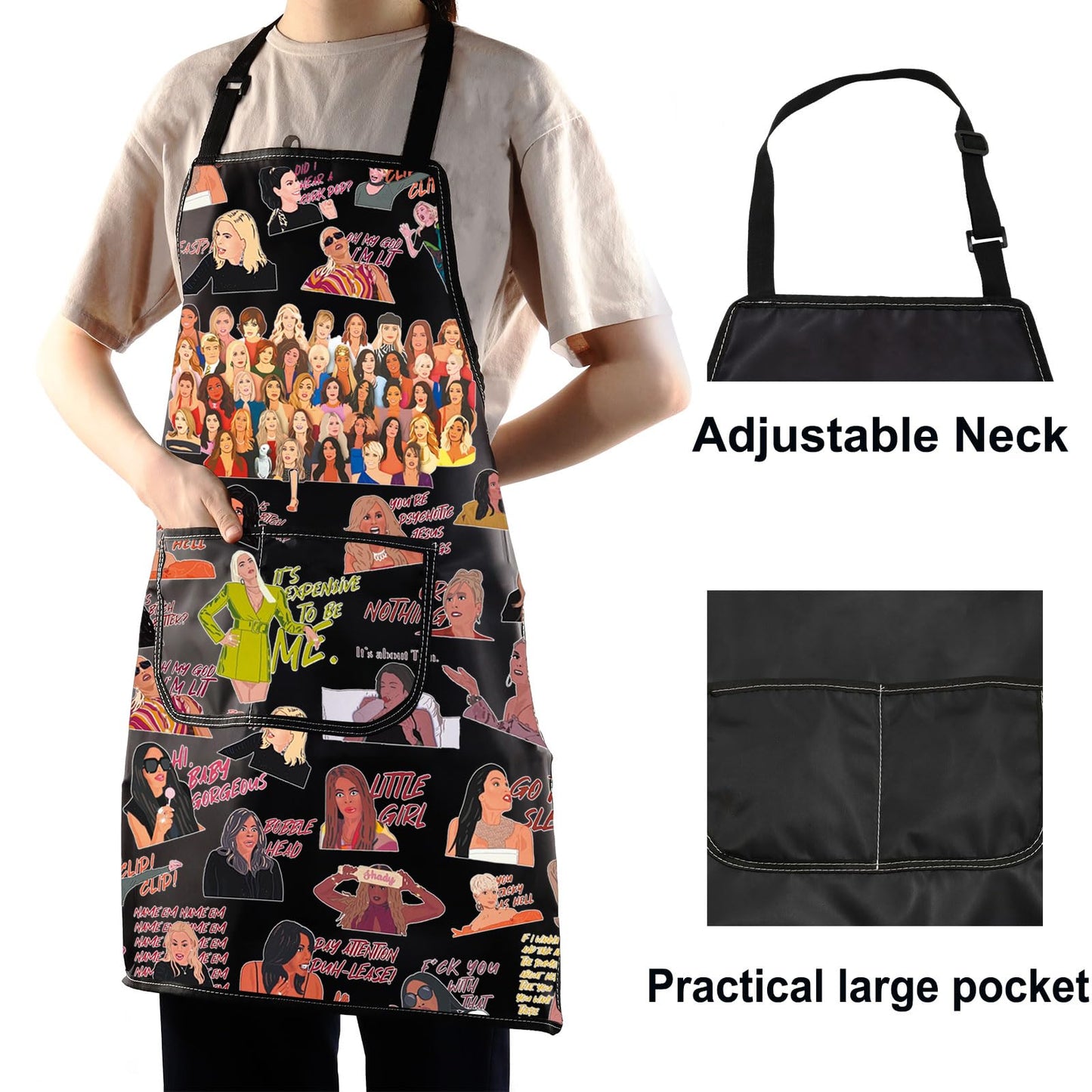 WZMPA Funny Housewife Cooking Apron Dorinda Medley Fans Gift Housewife New York Adjustable Apron Housewife BBQ Merch