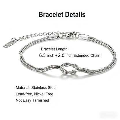 iWenSheng Birthday Gifts for Friends Female - Love Knot Friendship Bracelets Gift for Women Woman, BFF Christmas Bracelet Present for Best Friend Bestie