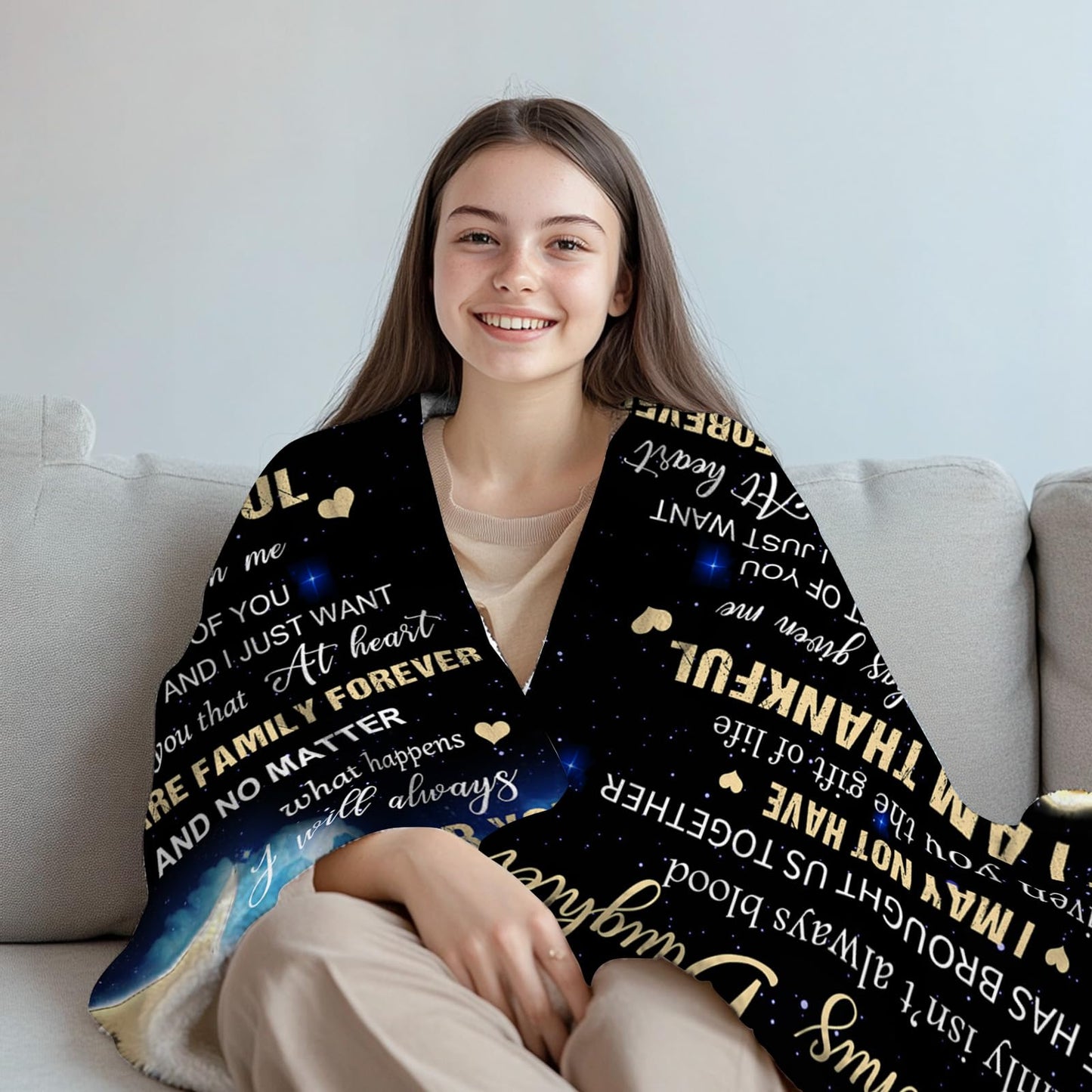 Bonus Daughter Gifts, Step Daughter Gifts from Stepmom Stepdad, Birthday Graduation Wedding Gifts for Bonus Daughters, Gift for Step Daughter, to My Bonus Daughter Throw Blanket 60"x50"