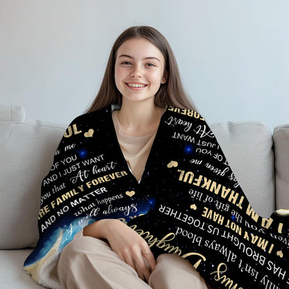 Bonus Daughter Gifts, Step Daughter Gifts from Stepmom Stepdad, Birthday Graduation Wedding Gifts for Bonus Daughters, Gift for Step Daughter, to My Bonus Daughter Throw Blanket 60"x50"