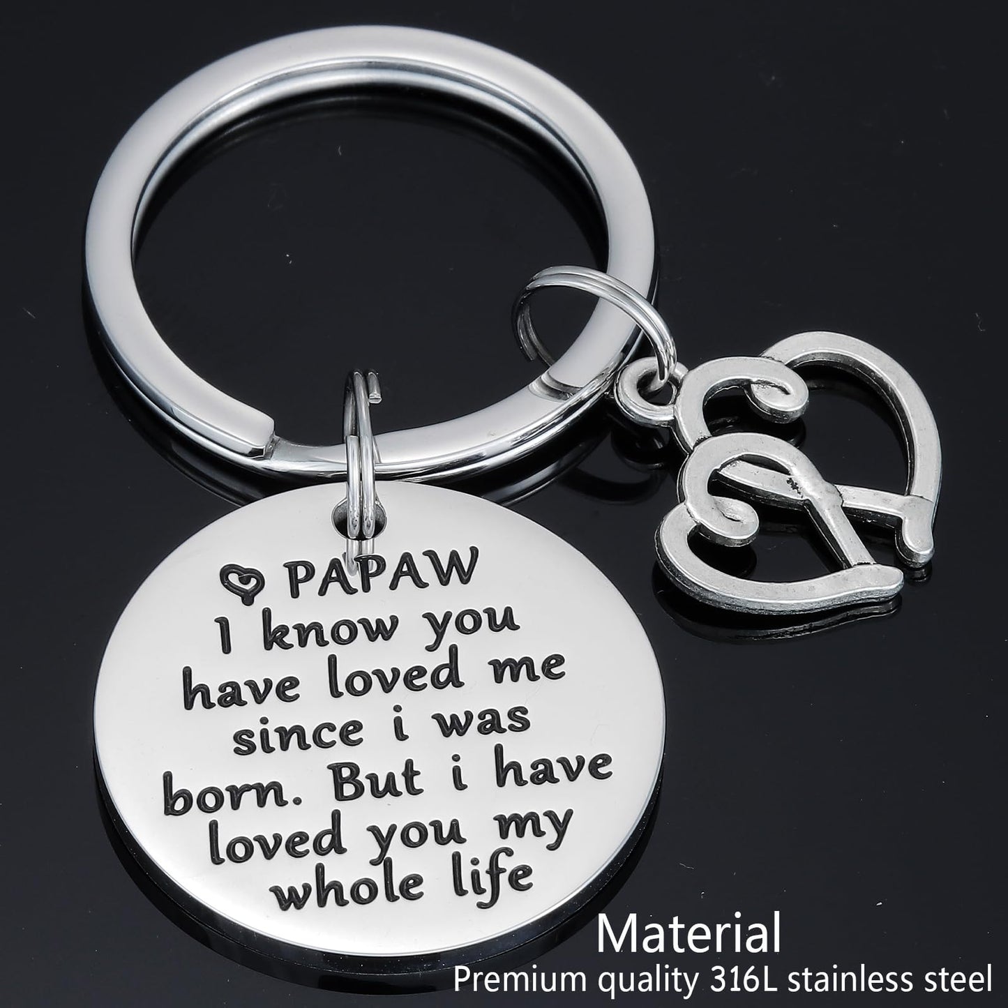 HUTIMY Papaw Keychain for Men - Grandkids Gift