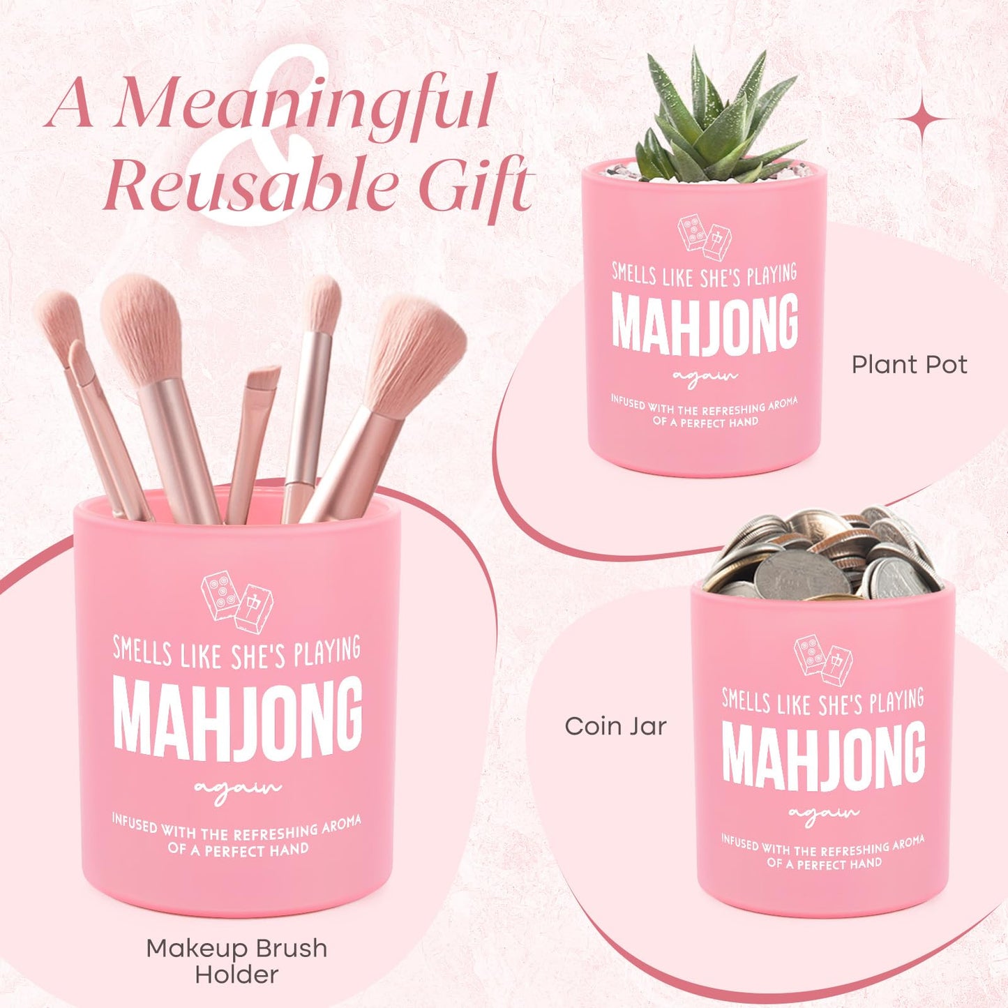 Mahjong Gifts for Women, Funny Mah Jongg Accessories, Gifts for Mahjong Lovers, Game Night Mother's Day Christmas Birthday for Mom Friend - Handmade Relaxing Lavender Scented Candle 10oz