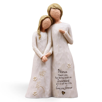 Nana Gifts, Birthday Gifts for Nana from Granddaughter, Grandma Gift for Birthday Christmas Mothers Day,Grandmother Granddaughter Embrace Hand-Painted Resin Figurine