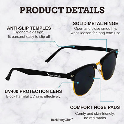 Groomsmen Sunglasses for Men - Wedding Sunglasses for Groomsman Proposal Gifts, Bachelor Party Favors