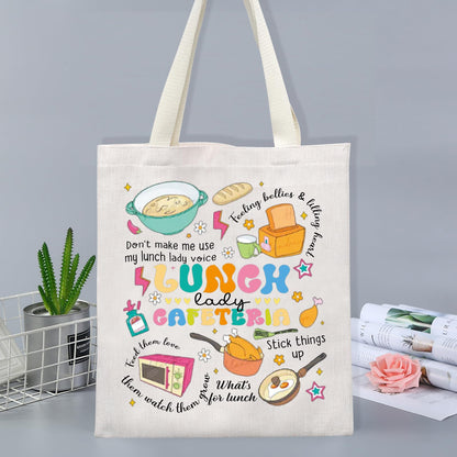 FOTAP Lunch Lady Gift School Cafeteria Worker Tote Bag Lunch Squad Gift Student Nutrition Team Gift Thank You Gift
