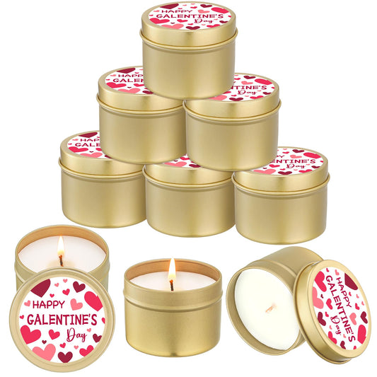 Lounsweer 6 Pcs Happy Galentine's Day Theme Candles Gift for Women Best Friend Valentines Day Burning Aromatherapy Candles Romantic Gifts for Girlfriend Wife Friendship Sisters Party Favors