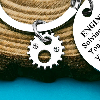 Engineer Keychain - Funny Engineering Student Gift for School Graduation, Mechanical, Architectural, Civil, and Software Engineers - Teacher Appreciation