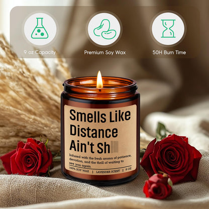 GSPY Scented Candle, Long Distance Relationship Gifts for Him, Her - Gifts for Long Distance Boyfriend, Girlfriend, Couple - Funny Mothers Day, Birthday, Deployment Ideas for BF, GF, Best Friend