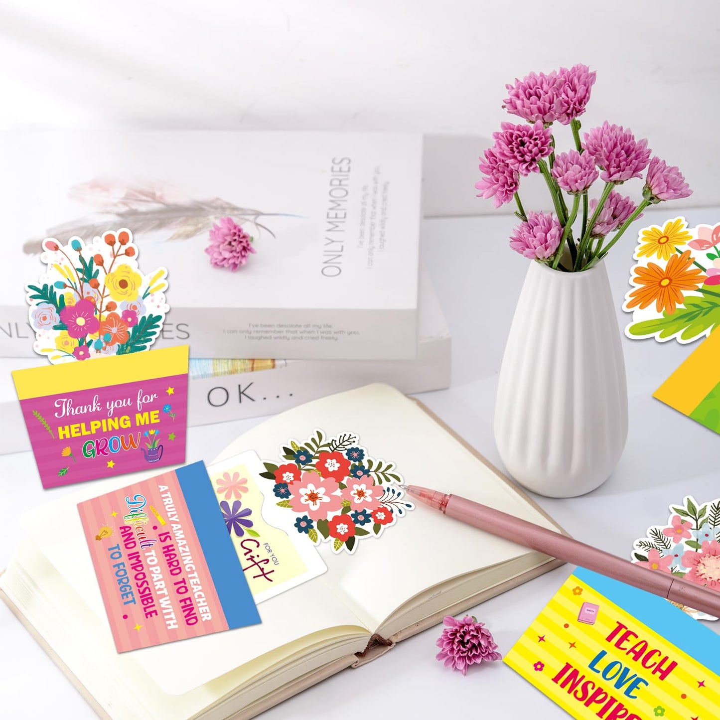 Fancy Land 12 Pcs Teacher Appreciation Gift Card Holders Money Card Sleeves Teacher Appreciation Gifts in Bulk for End of School Year Graduation