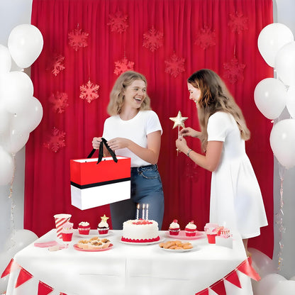 HTPARY Cartoon Animation Gift Bags Set Red and White Theme Favor Goodie Bag with Tissue Papers Greeting Card Game Party Birthday Decorations Supplies