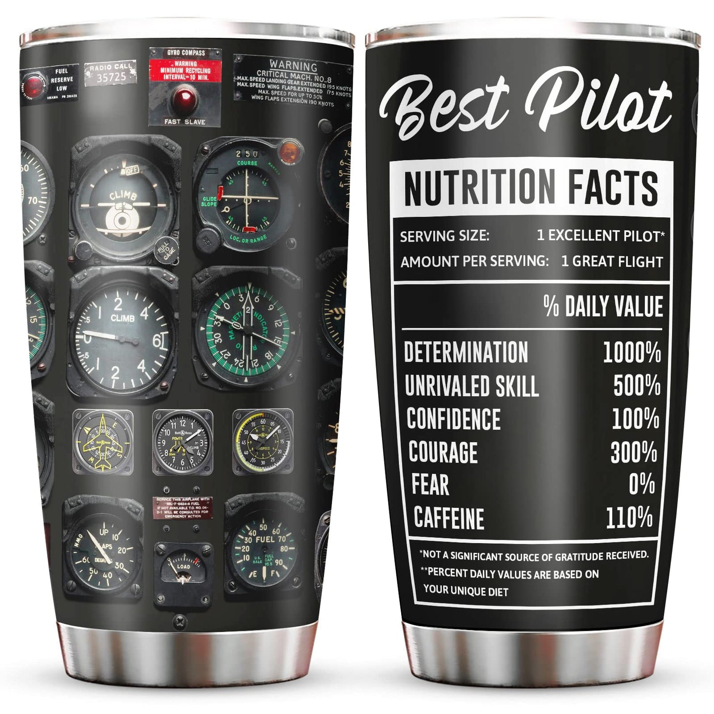 Pilot Gifts for Men, Aviation Gifts for Pilots, Airplane Present for Him, Husband, Son, Graduation Birthday Retirement Ideas Present for Aviator Tumbler 20oz