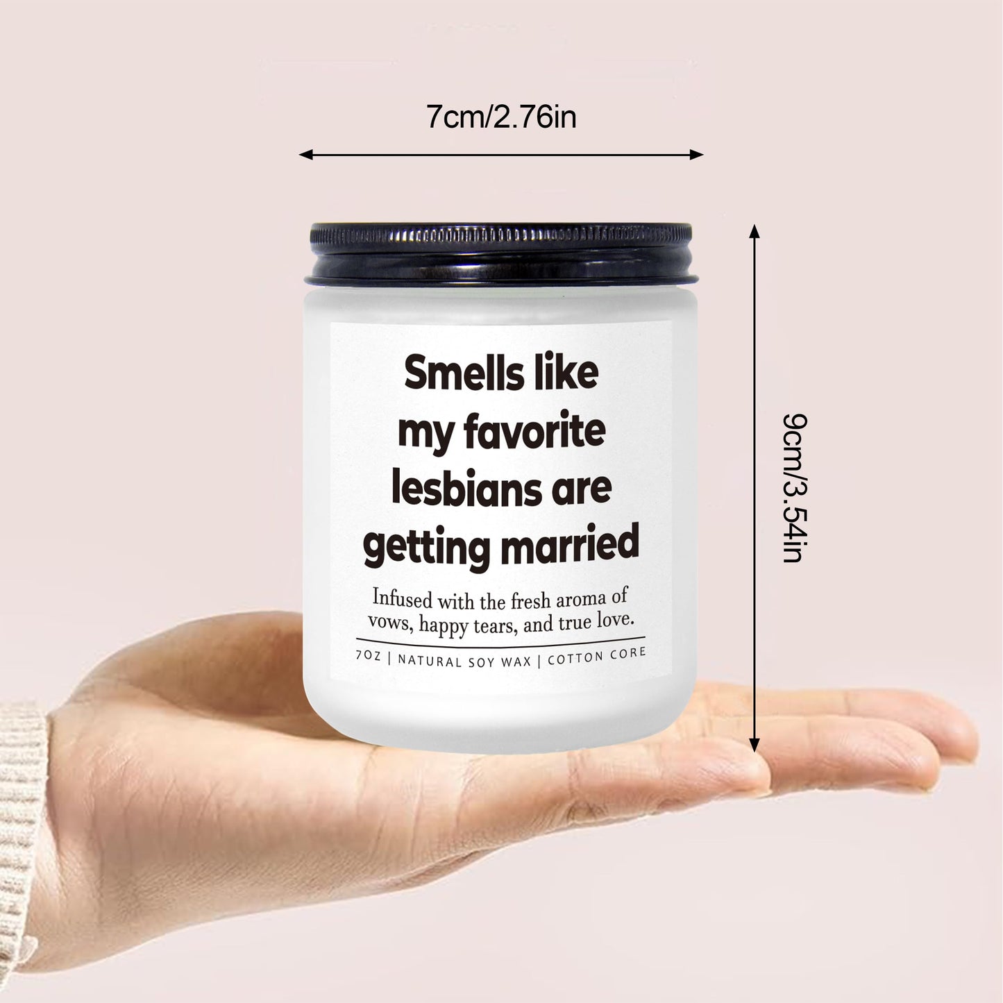 Lesbian Wedding Gifts for Couples, Funny LGBTQ Wedding Gift for Queer, Friends, Lesbian Bridal Shower Gifts for Bride, Lesbians Engaged Candle, Sister, 7oz Lavender Scented Soy Wax Candle