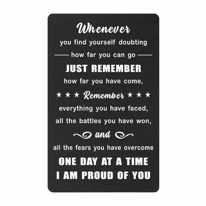 Sobriety Gifts for Men Women - Sober Metal Wallet Cards - Addiction Recovery Sober Anniversary Keepsake - Recovery AA NA Gifts