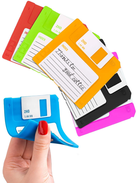 6 Pcs Floppy Disk Coaster Set - 3.54"x3.54" Funny Coasters for Adults, Retro Coasters for Office, Made of Durable & Flexible Silicone - Waterproof Office Coaster for Desk Decor and 90s Gifts Ideas