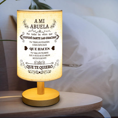 SOUHONEY Abuela Gifts Grandma Birthday in Spanish, Birthday Christmas Grandmother Gifts in Spanish for Grandma Lamp Mothers Day Fabric Desk Lamp Home Decor