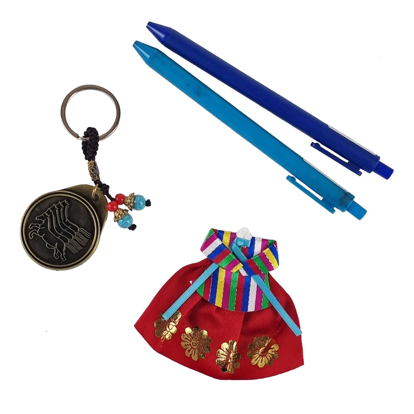 Korean Hanbok Magnets - Traditional Dress Decorative Refrigerator Magnet Set of 4 - Korean Souvenir New Year's Gifts