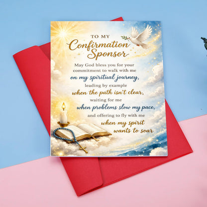 FrereFeter Confirmation Sponsor Card, Confirmation Sponsor Thank You Gifts for Women Men, Christian Catholic Gifts for Godmother Godfather, Sponsors Appreciation Gifts from Teen girls boys