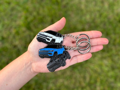 Jeep Compass Metal Keychain – Officially Licensed Jeep Accessories for Women Men Key Chain Cool Fob Gift