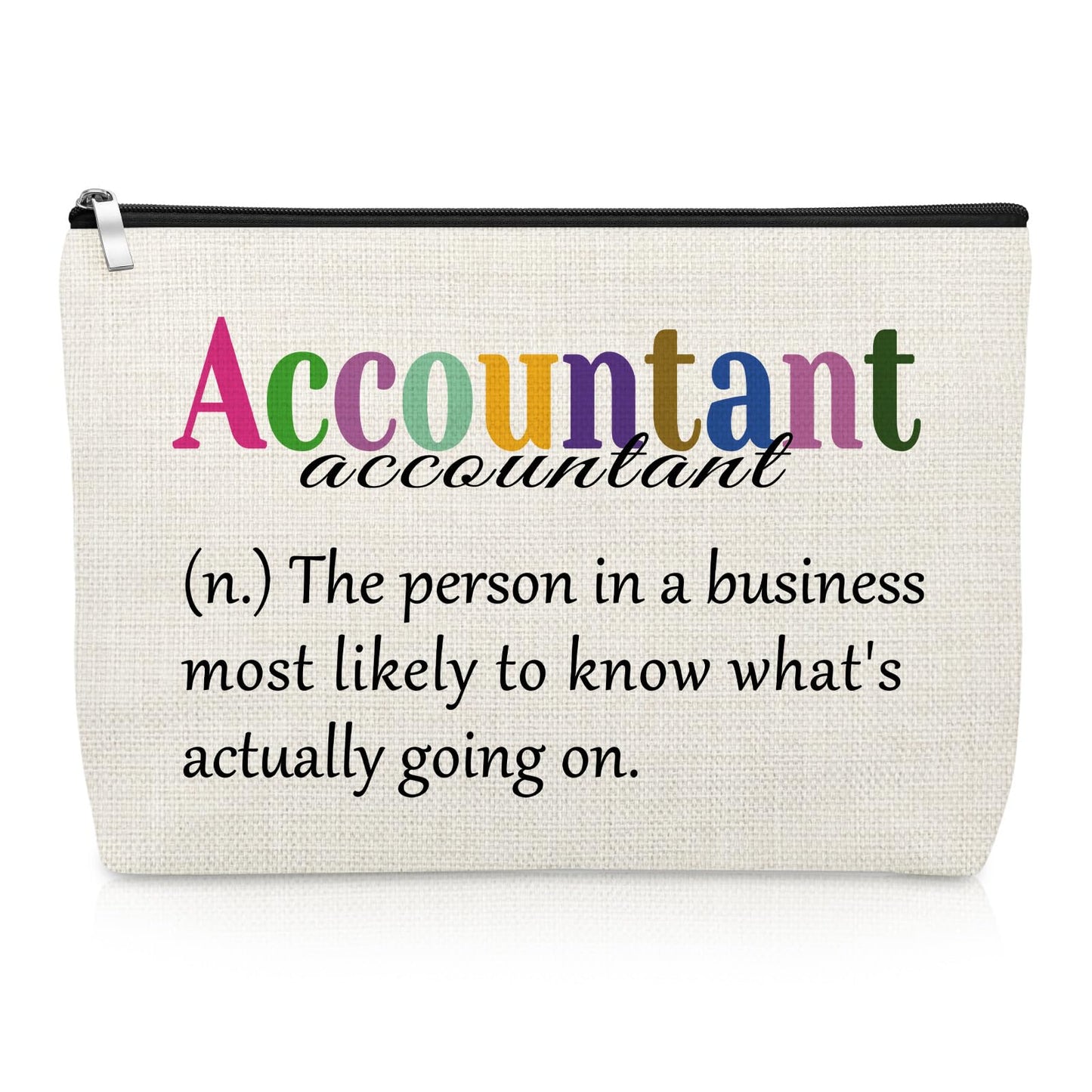 Accountant Definition Makeup Bag Accountant Gifts for Women Funny Office Gifts for Accounting Coworker Manager Thank You Cosmetic Bag for Colleague CPA Friend Christmas Birthday Present Travel Pouch