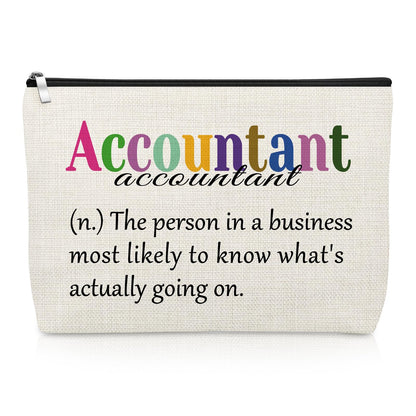 Accountant Definition Makeup Bag Accountant Gifts for Women Funny Office Gifts for Accounting Coworker Manager Thank You Cosmetic Bag for Colleague CPA Friend Christmas Birthday Present Travel Pouch