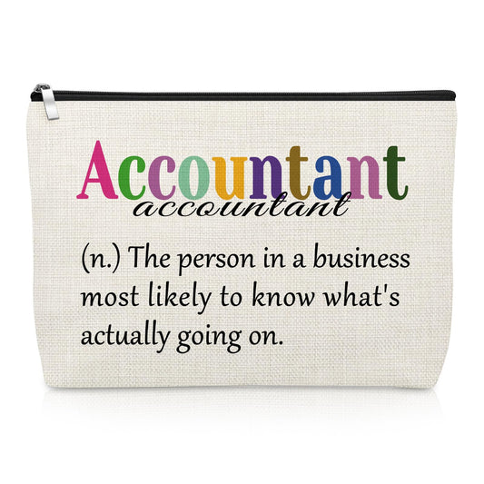 Accountant Definition Makeup Bag Accountant Gifts for Women Funny Office Gifts for Accounting Coworker Manager Thank You Cosmetic Bag for Colleague CPA Friend Christmas Birthday Present Travel Pouch