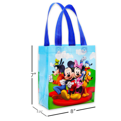 Mickey and Friends Party Favor Bags Set – 24 Pack of 8" Mickey Mouse Goodie Bags for Kids Bulk Reusable Totes | Disney Birthday Party Supplies