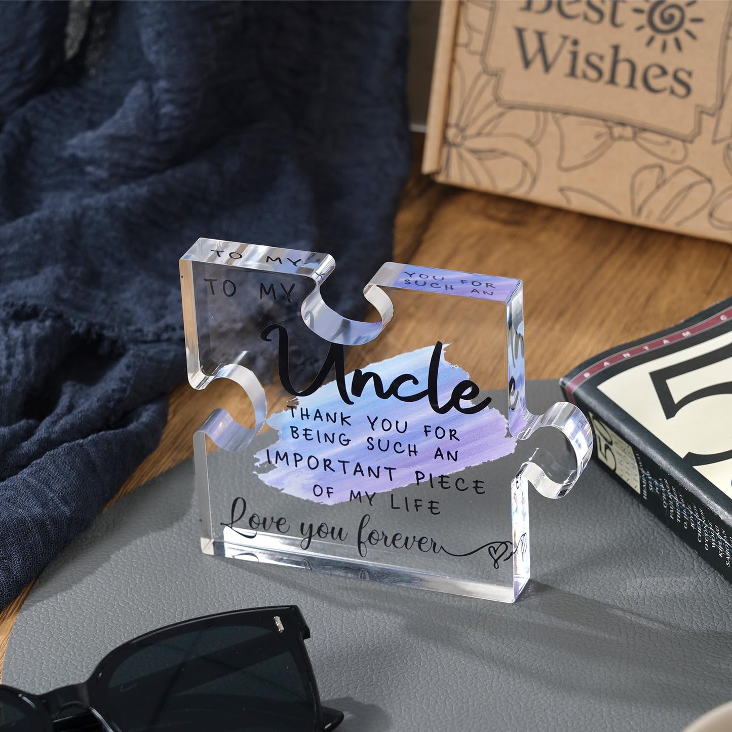Uncle Gifts Best Uncle Ever Gifts from Niece Nephew - Acrylic Plaque with Sayings for Fathers Day, Birthday, Thanksgiving, Christmas - Desk Decoration