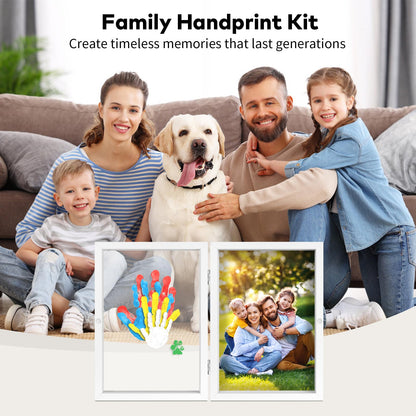 Omrhvi Family Handprint Kit, DIY Craft Keepsake Photo Frame, Hand Print Ornament Kits, Family Gifts for New Parents & Mom & Baby, Grandparents, Couples, Father's Day, Mother's Day, Anniversary