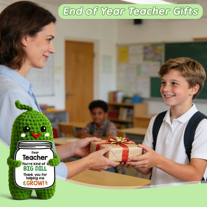 MAMAGIFTREE Teacher Appreciation Gifts- Unique Thank You Gift for Daycare Kindergarten Preschool Teachers Women, Funny Crochet Pickle Plush End of Year Back to School Gift for Teacher
