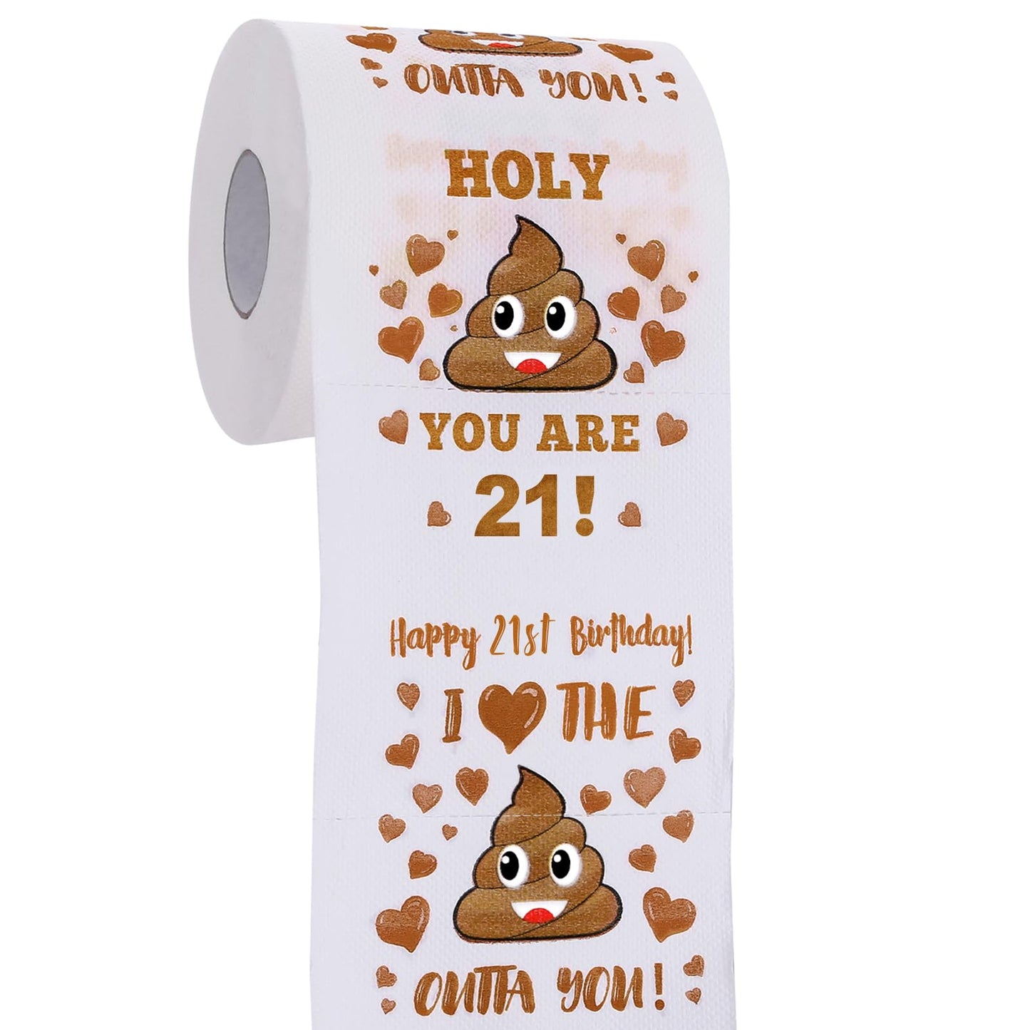 21st Birthday Gifts for Her Him - Happy Prank Toilet Paper - 21st Birthday Decorations Party Supplies Favors - Novelty Bday Present for Boy Girl, Men Women, Guys, Friends - 21 Year Old Funny Gag Gifts