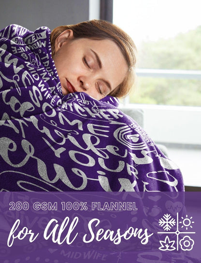 Huglanket Midwife Gifts, Midwife Blanket for OB Nurses, Obstetrician-Gynecologist, Pediatricians, Coworkers from Pregnant Women, 65 x 50 Inches