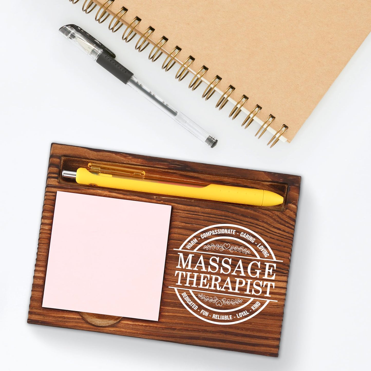 Thank You Gifts for Massage Therapist Women, Spa Staff Gifts Idea, National Massage Therapy Week Healthcare Therapist Gift, Self-Stick Note Pad Holder for Desk Organization VN429