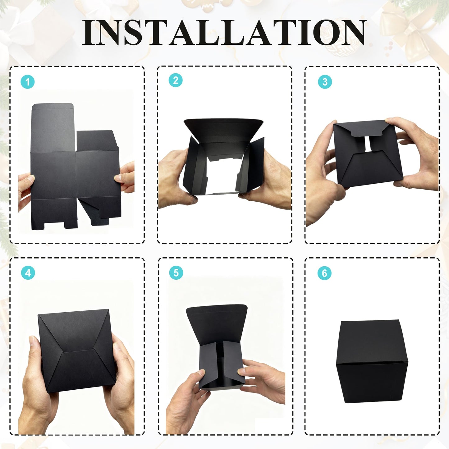 Ketifertic 13PCS Black Surprise Nesting Boxes, Prank Gift Box Assorted Sizes, Funny Gag Gift for Birthday Party Weddings Halloween Anniversaries Christmas Holidays, 1.2-5.9 Inch