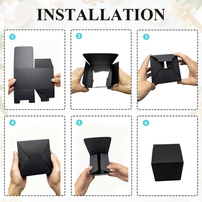Ketifertic 13PCS Black Surprise Nesting Boxes, Prank Gift Box Assorted Sizes, Funny Gag Gift for Birthday Party Weddings Halloween Anniversaries Christmas Holidays, 1.2-5.9 Inch