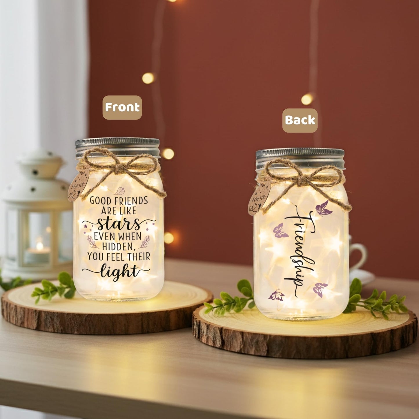 SOLMAY Friendship Gifts for Women, Unique Birthday Gifts for Women, Best Friend High School Graduation Gift, Long Distance Keepsake, Sentimental Mason Star Jar