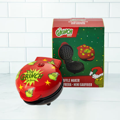 Uncanny Brands Dr. Seuss Grinch Mini Waffle Maker - Small Kitchen Appliance