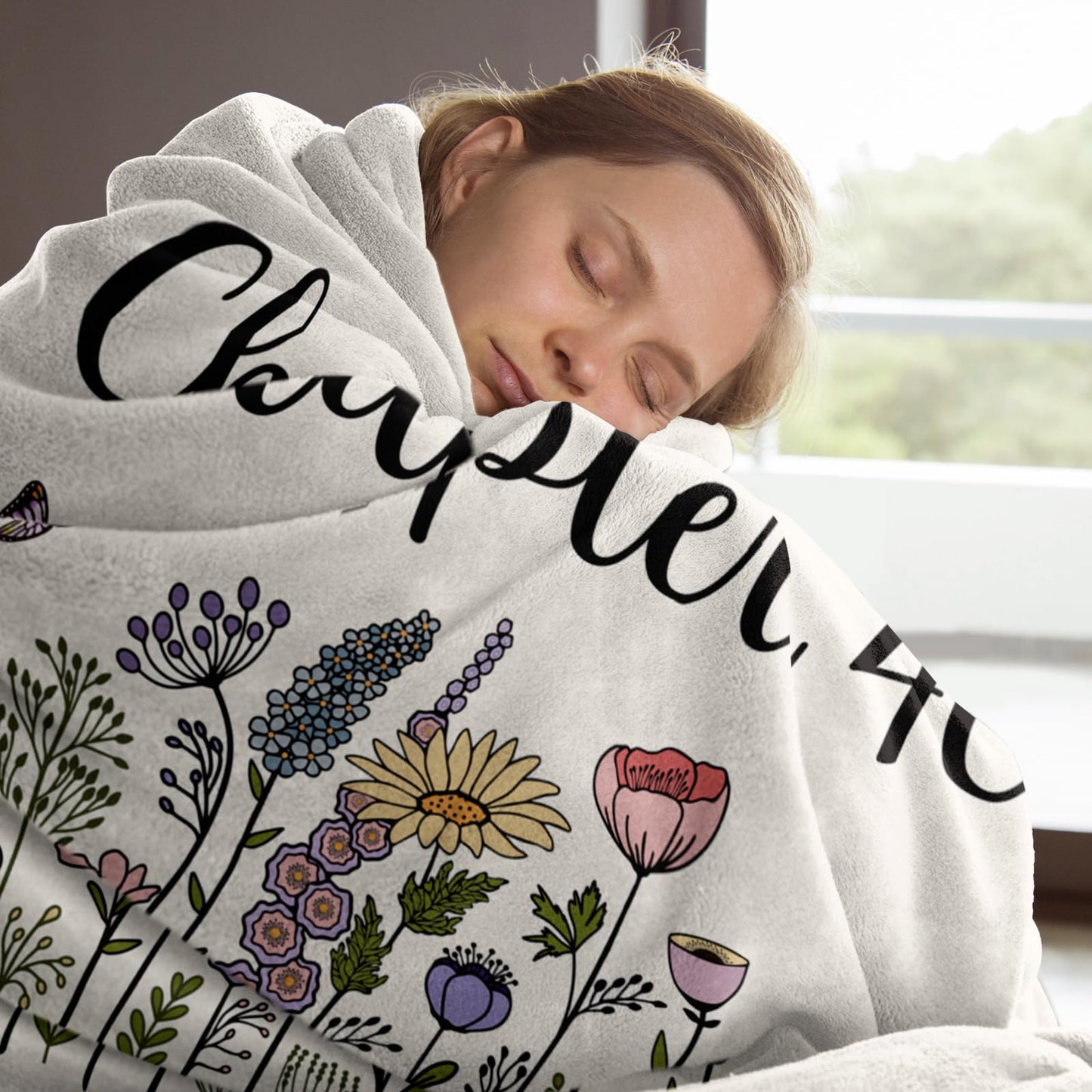 Afterprints 40th Birthday Gifts Women, Chapter 40 Blanket Gift for Her, 40 Year Old Birthday Gifts for Women, Friend, Sister, Mom, 1986 Bday Gift, Turning 40 Throw Blankets 50'' x 60''