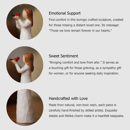 Angel Cardinal Figurines Gift for Women, Messenger, Sympathy Gifts for Loss of Loved One, Sculpted Hand-Painted Figure Statue Home Decor
