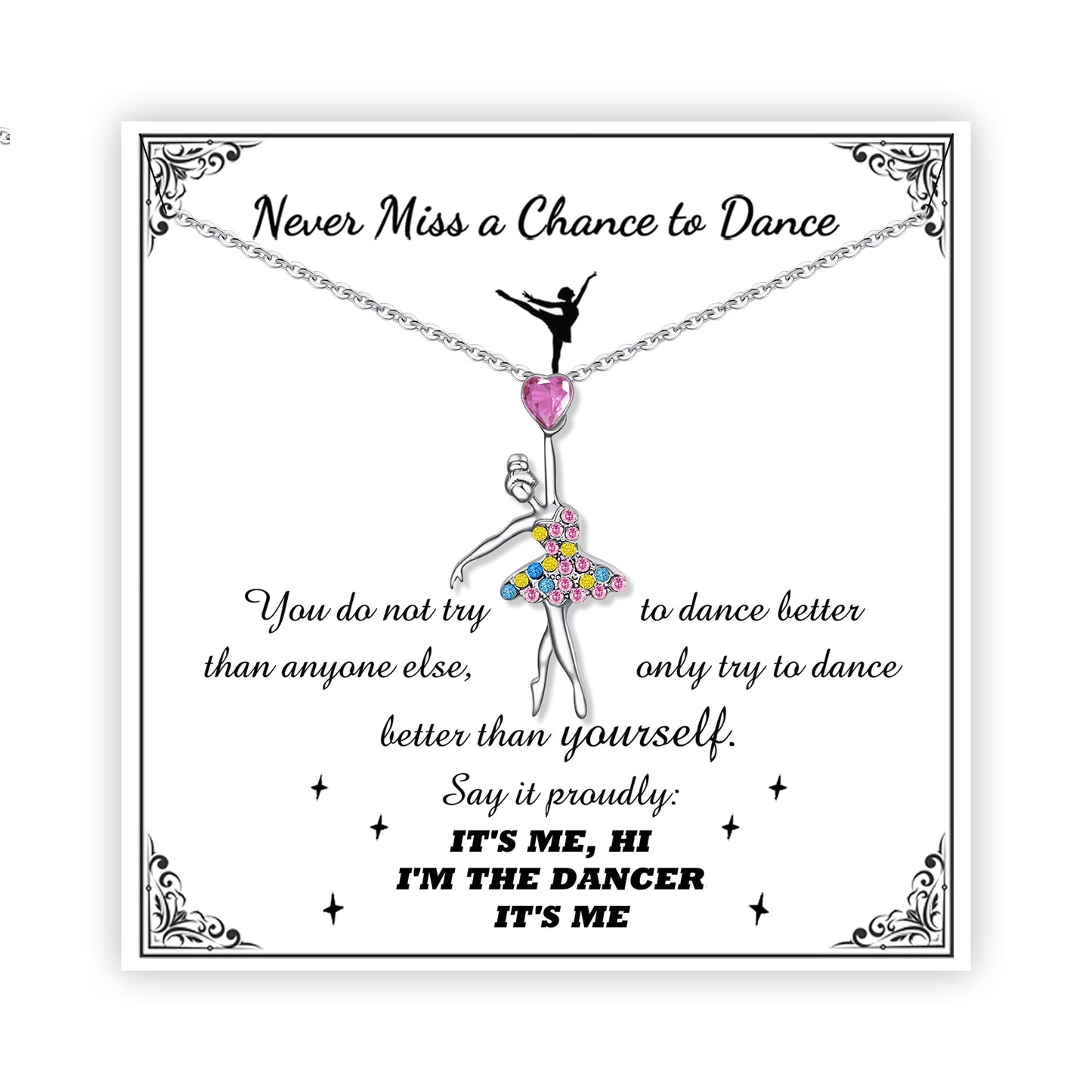 SmileBelle Cheerleader Gymnastics Dance Recital Gifts for Girls, Dance Horse Necklace Cheerleader Outfit as Birthday Gifts for Her, Gymnastics Cheer Necklace Stuff Jewelry as BDAY Gift for Daughter