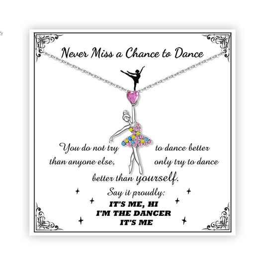 SmileBelle Cheerleader Gymnastics Dance Recital Gifts for Girls, Dance Horse Necklace Cheerleader Outfit as Birthday Gifts for Her, Gymnastics Cheer Necklace Stuff Jewelry as BDAY Gift for Daughter