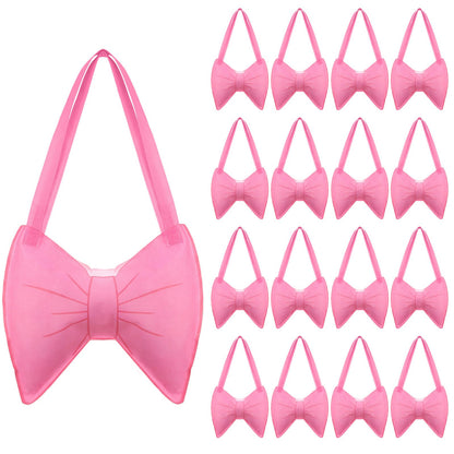 Sanwuta 16 Pcs Coquette Gift Bags Pink Bowknot Non Woven Tote Bags Goodie Treat Reusable Bow Grocery for Woman Girls Birthday Party Decoration Party Favor