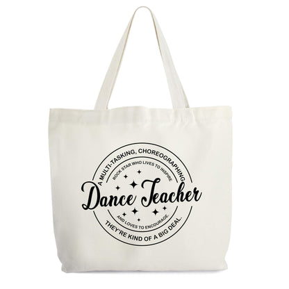 Teacher Canvas Tote Bag, Dance Teachers Definition Tote, Dance Teacher Appreciation Gift Bags, Teachers Stuff Bag, Retirement Gifts for Women, Shoulder Bags Gifts for Dance Teachers -19