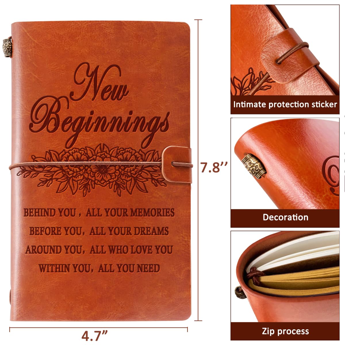 New Beginning Gifts for Women, Leather journal Notebook Divorce Gifts for Women Break Up Gifts for Women, Farewell Gifts Going Away Gifts Leaving Job Gifts New Job Gifts for Friends and Coworkers
