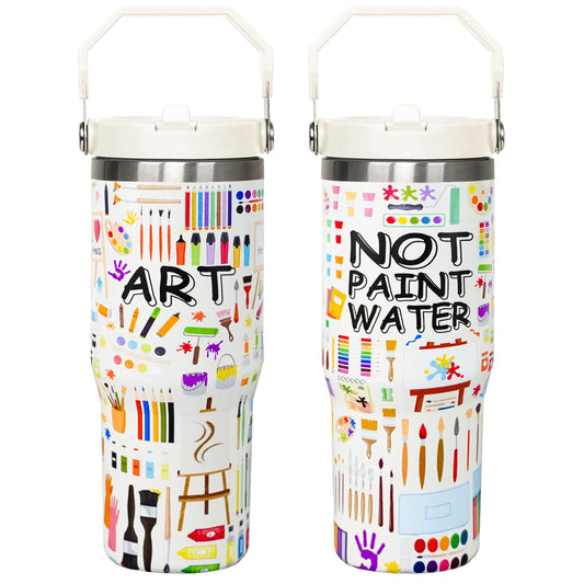 Art Teacher Gifts 30 Oz Art Teachers Insulated Tumbler Cup Teacher Appreciation Gifts For Women Men Travel Mug With Straw And Handle