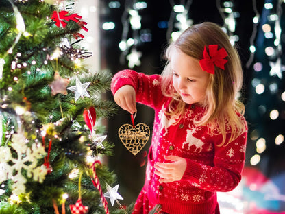 2026 Adoption Ornament in Laser Cut Wood - Love Makes A Family - Gotcha Day Gift, Great for Family or Blended Ideas, Comes in a Gift Box