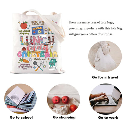 KUIYAI Lunch Lady Cafeteria Tote Bag - Appreciation Gift for Cafeteria Worker & Team