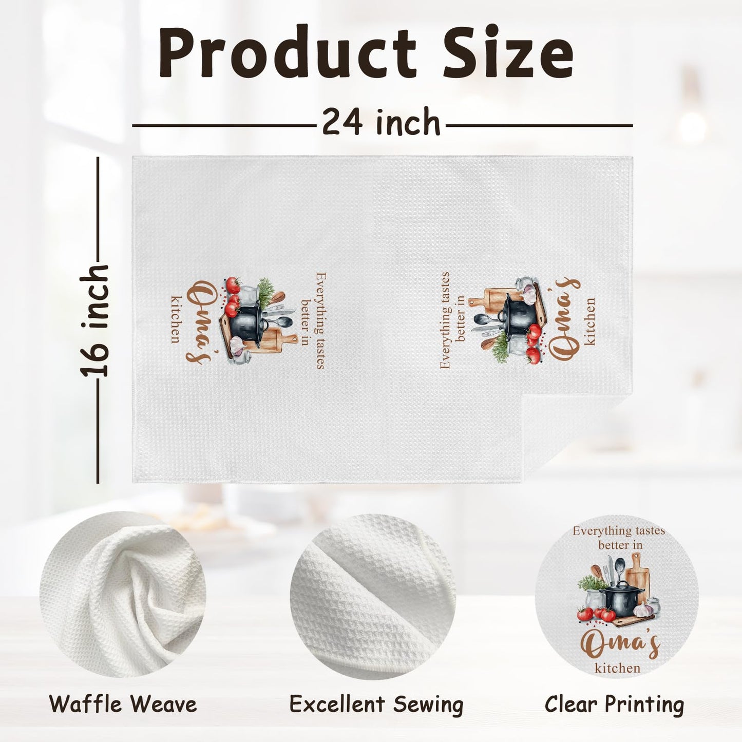 German Grandma Gifts Kitchen Towels, Mothers Day Christmas Birthday Gift for Grandma, Housewarming Gift New Home Decorative Hand Dish Tea Towels for New Home Kitchen,16x24 Inch
