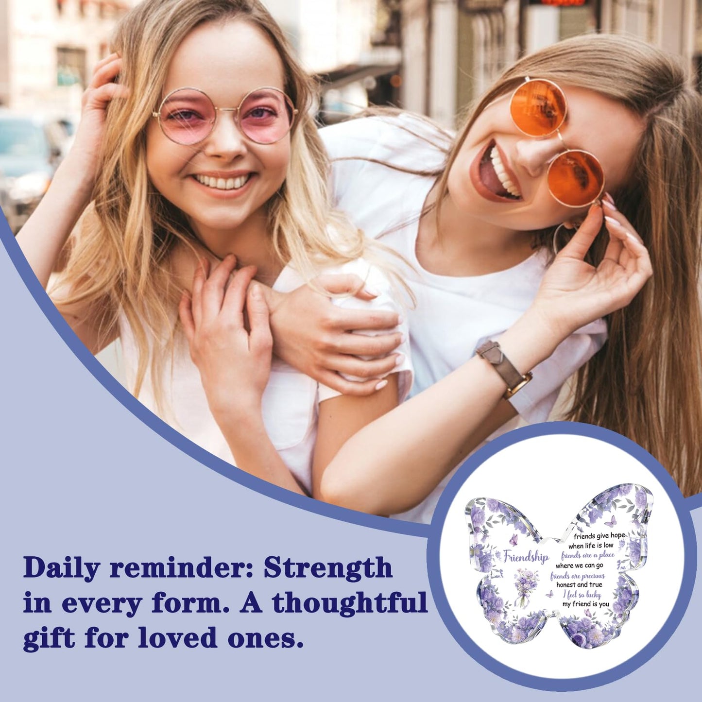 Friendship Gifts for Women Best Friend Birthday Gifts for Women Friendship Special Bestfriend Gift Ideas for Friend Female Besties Unique Butterfly Gift for Friends Female