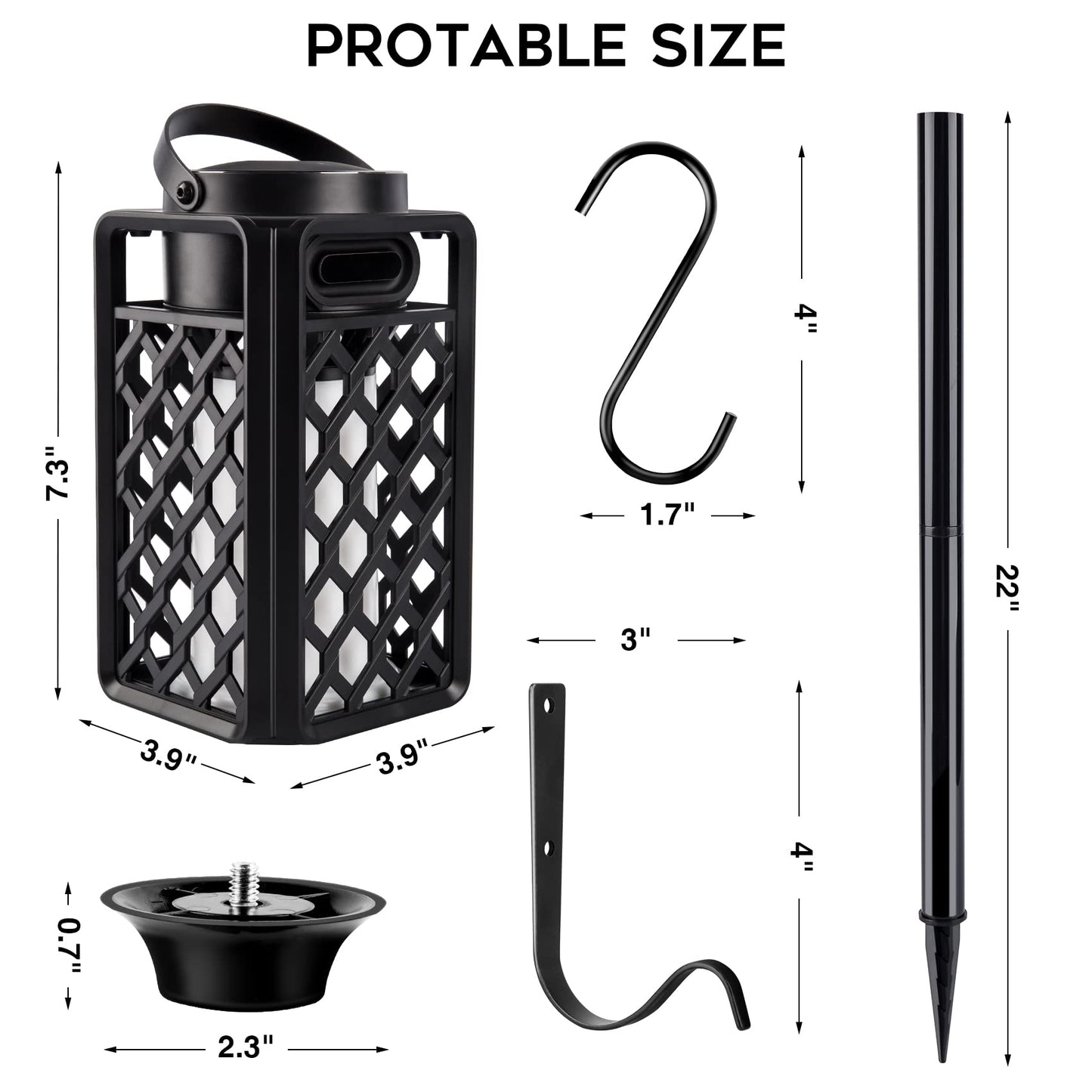 Outdoor Bluetooth Speakers, Led Flame Torch Lantern, Waterproof Wireless Speaker with Wall Mount/Stake/Hook, Camping Patio Accessories, 10W Stereo Sound, BT5.0, Cool Gadgets for Porch Garden Party