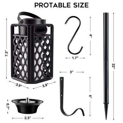 Outdoor Bluetooth Speakers, Led Flame Torch Lantern, Waterproof Wireless Speaker with Wall Mount/Stake/Hook, Camping Patio Accessories, 10W Stereo Sound, BT5.0, Cool Gadgets for Porch Garden Party